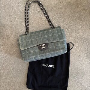 Chanel Vintage Denim Chocolate Bar Flap